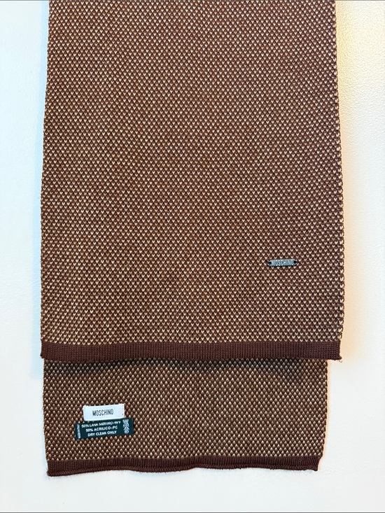Moschino Accessories - Moschino Merino Wool Blend Scarf Brown Winter Gear Quiet Luxury Made in Italy